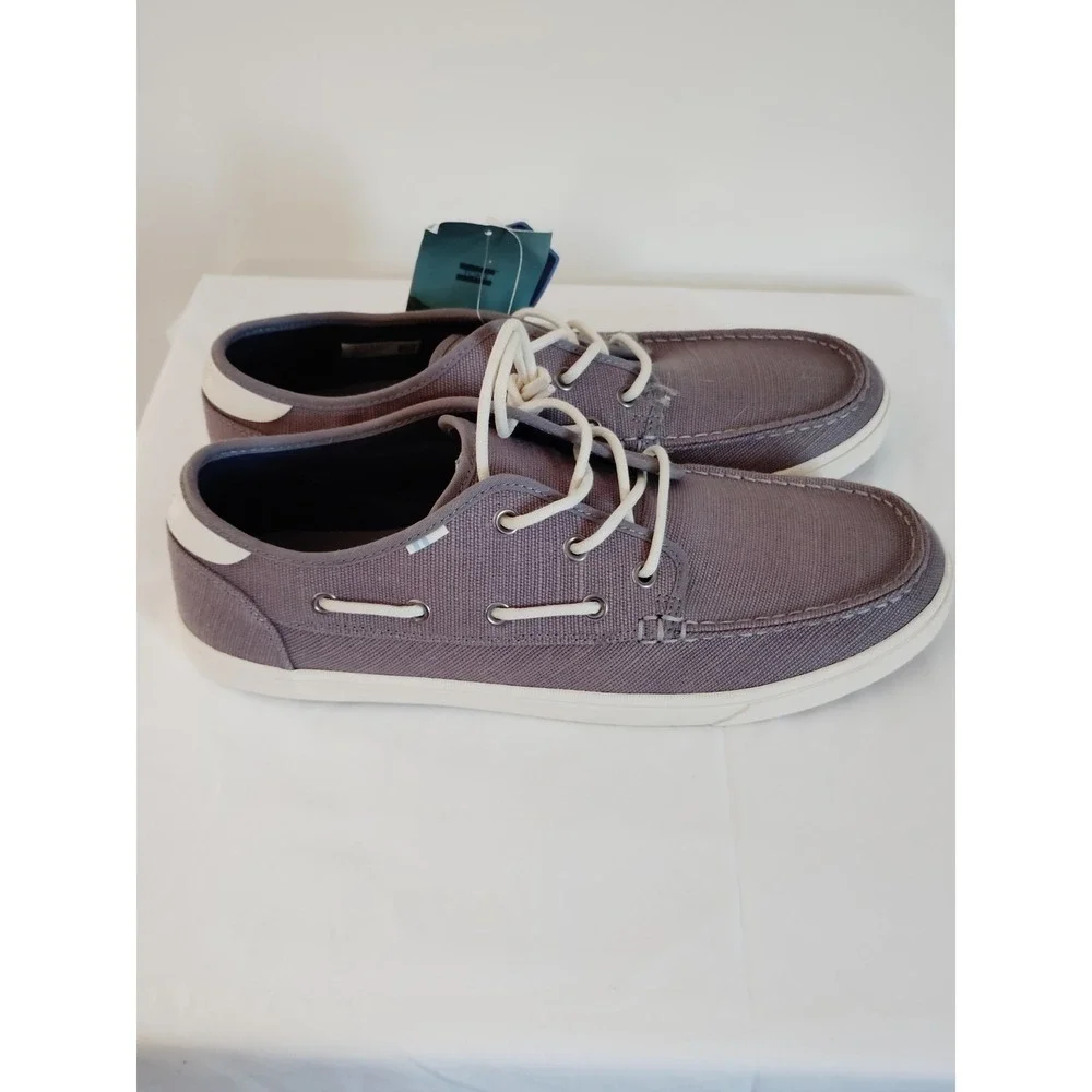 NWT-TOMS Men 12 Dorado Boat Shoes Shade Heritage‎ Canvas 10013223 Preppy Casual